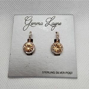 NWT Gemma Layne Rose Gold & Crystal Earrings